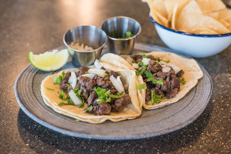 Slow-braised beef street tacos