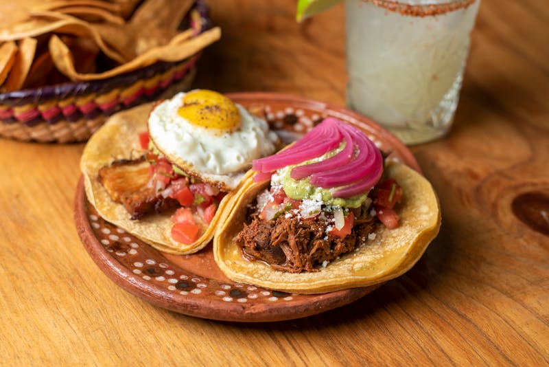 Beef barbacoa burrito bowl with guacamole